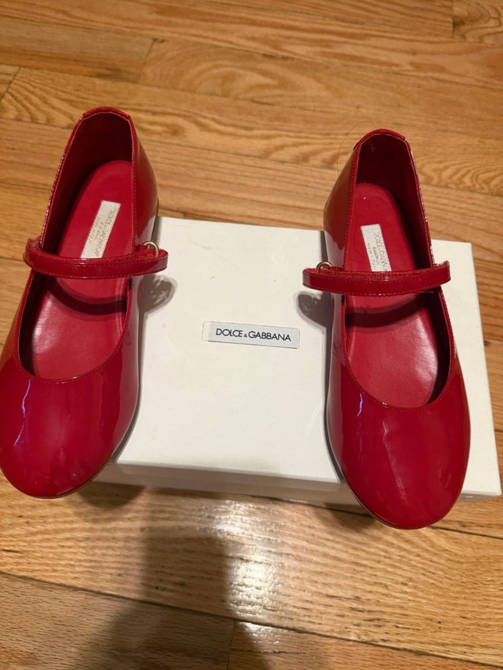 Dolce & Gabbana Girls Red Patent Mary Jane Flats